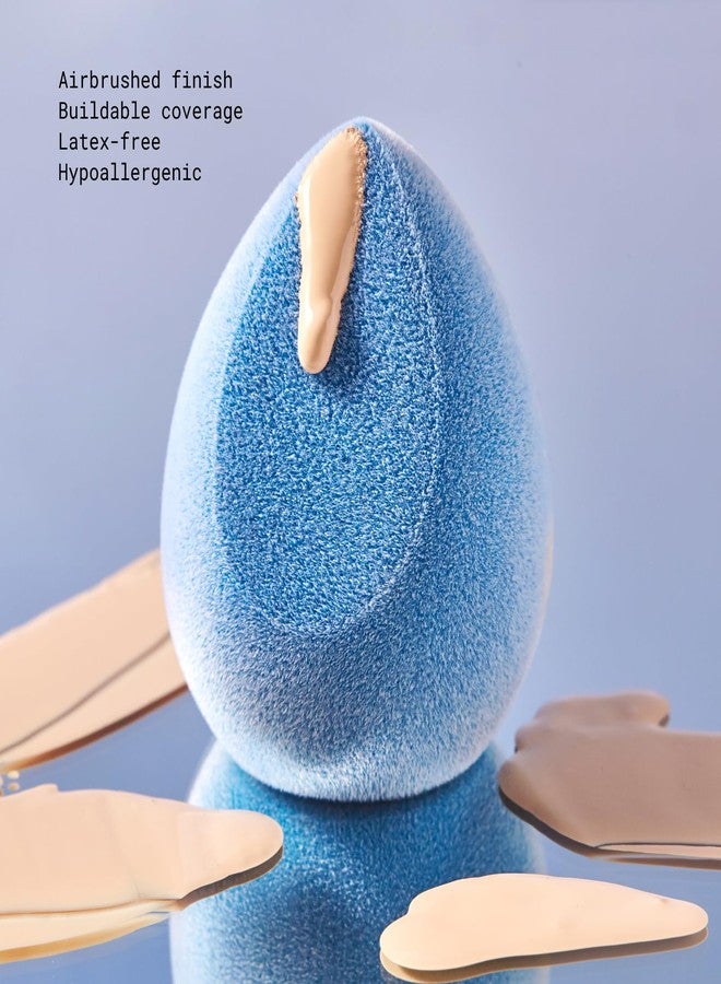 JUNO & Co. Microfiber Makeup Sponge, Dual Layer Technology for Full Coverage Flawless Makeup Blender for Foundation, Powder and Cream (Velvet Style and Blue Color) - Image 3